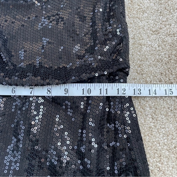 Robert Rodriguez Cocktail Dress Black Sequin Silk Open Back Women’s Size 0 - Picture 9 of 11